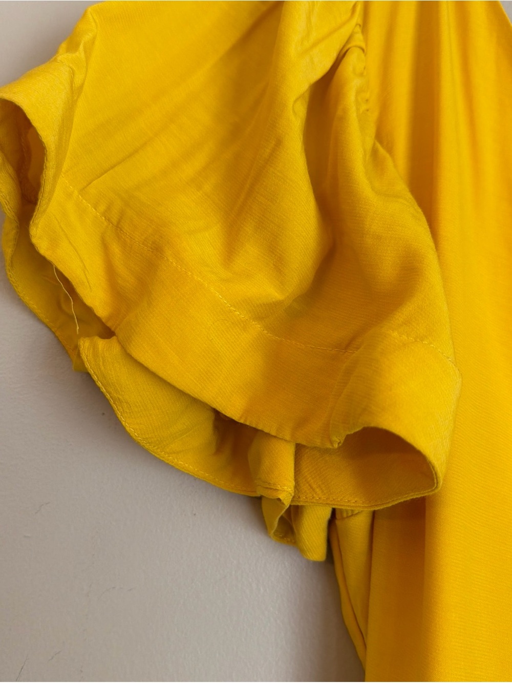 Endless Rose Flounced Sleeve V Neck Jumpsuit Yellow Wide Leg Size Small NWT - Picture 3 of 12